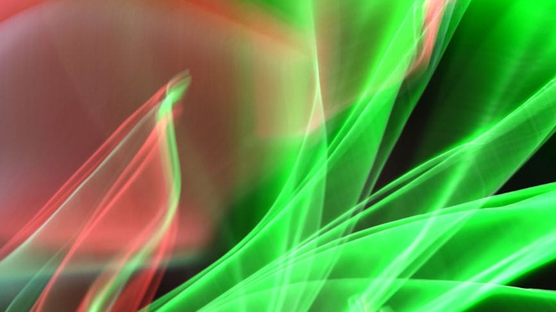 Abstract representation of fluid motion with toxic green light trails on a dark background.